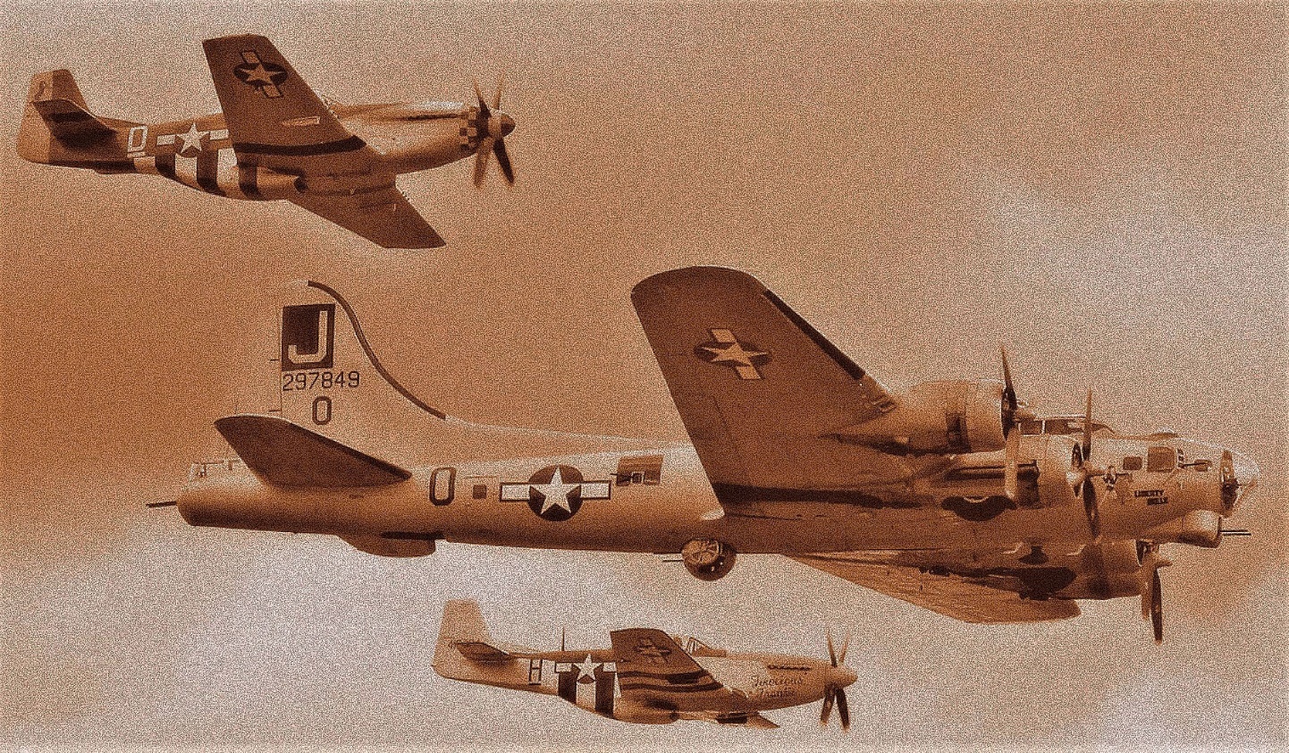A group of airplanes in the sky AI-generated content may be incorrect.