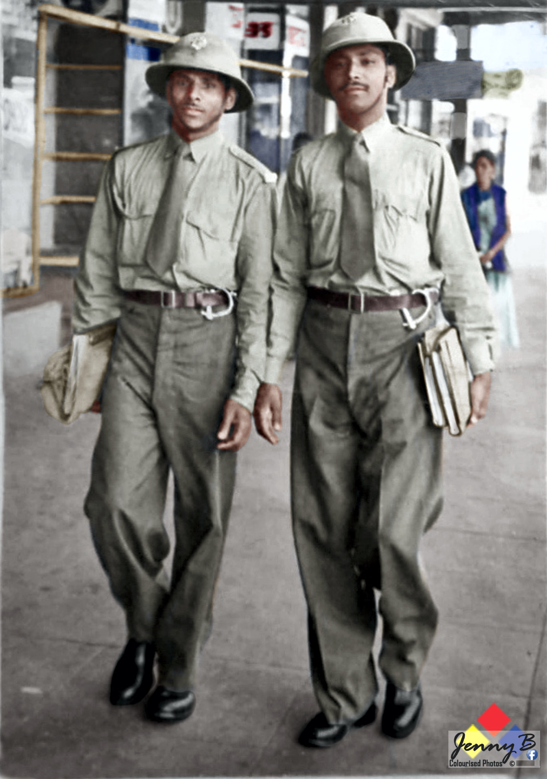 A pair of men in military uniforms AI-generated content may be incorrect.