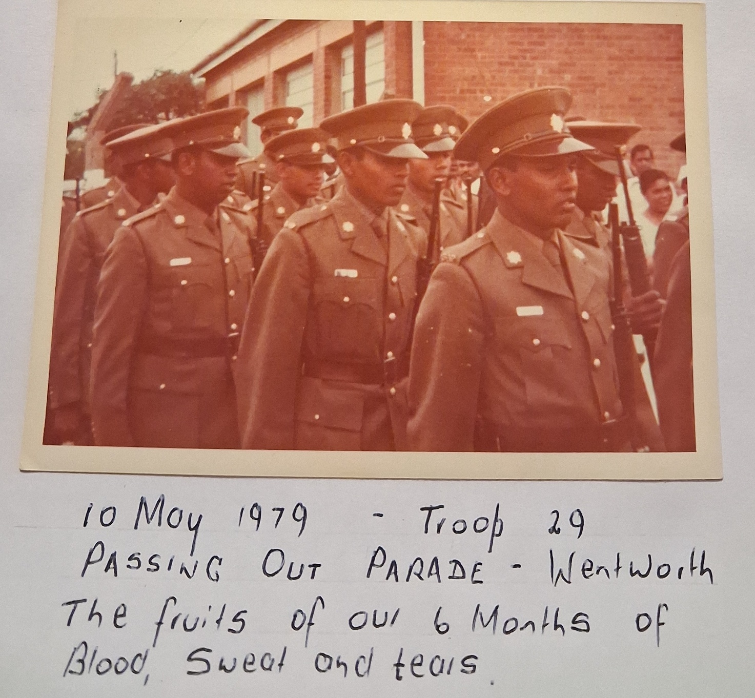 A group of soldiers in uniform AI-generated content may be incorrect.