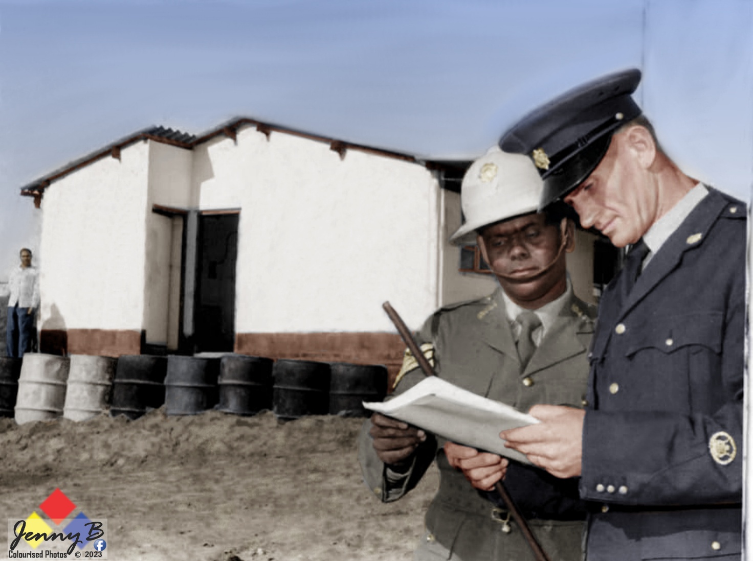 A person in uniform looking at a paper AI-generated content may be incorrect.