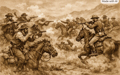 Sepia Boer-police skermutseling
